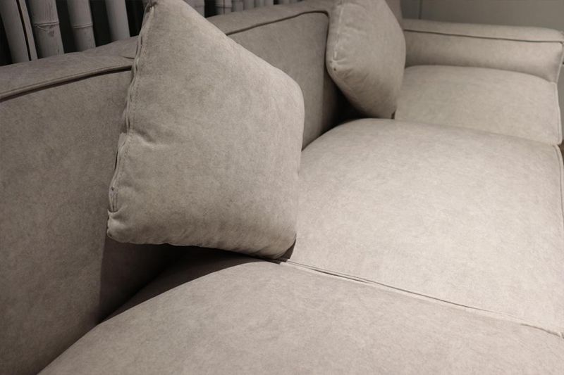 Italian 3 Seats Modern Gray Fabric Sectional Couch Living Room Sofa