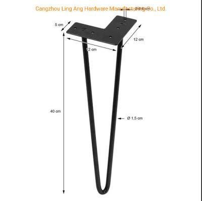 2 Rods Hairpin Adjustable Metal Table Legs