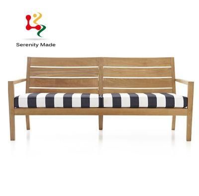 Modern Wooden Frame 4 Seats Couch Beech Sofa with Cushions for Home Use