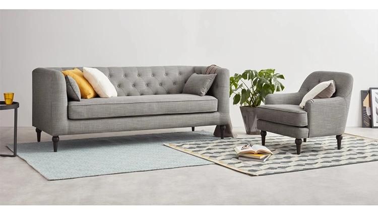Dark Blue Chesterfield Style Furniture Velvet Modern Lounge Sofa