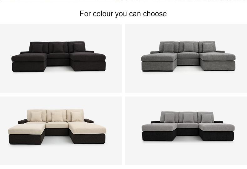 Modern Adjustable Armrest Backrest Cushion Sofa Corner Fabric Sofa