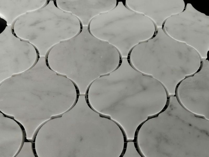 The New Color Gourd Shape, Carrara White, Marble Mosaic, Stone Used for Kitchen Baffle Wall, Sofa Background, Bath Room, Toilet Metope