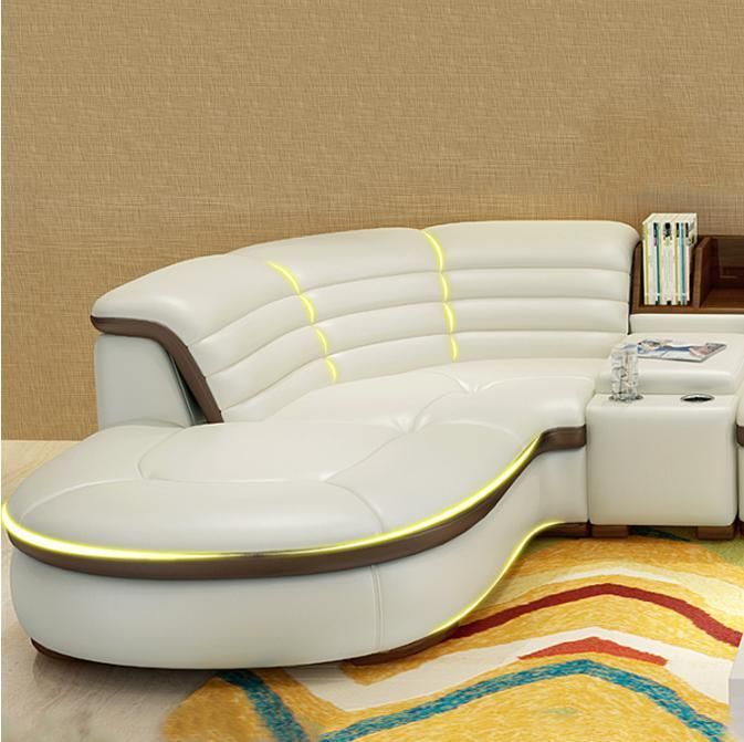 Modern White Corner Sofa 7 Seater Set