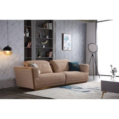 High Quality Home Modern Livingroom Sectional Wooden Metal Couch Set Leather Sofa