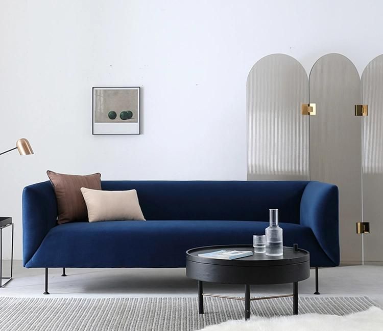European Style Living Room Velvet Fabric Sofa