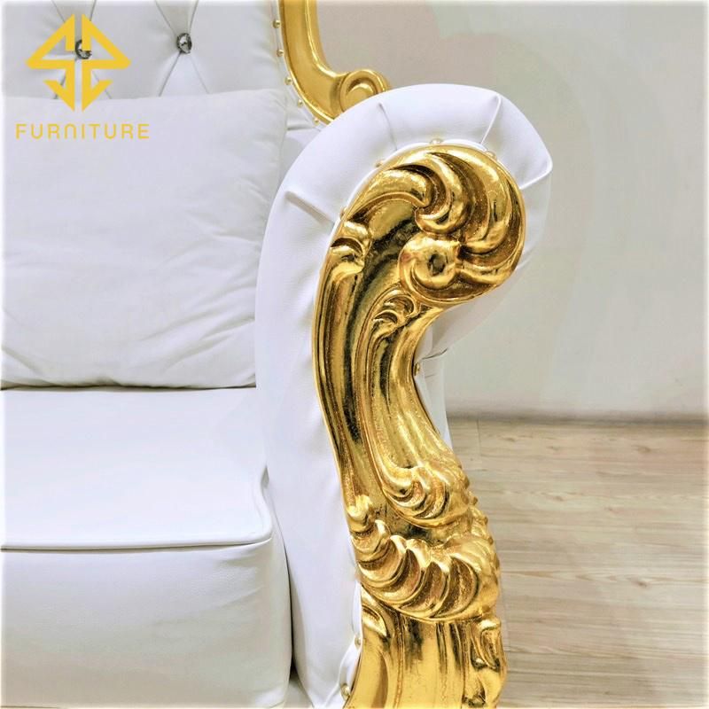 Modern Style Crystal Leather Single Chair Living Room Sofa for Wedding King Throne Chair