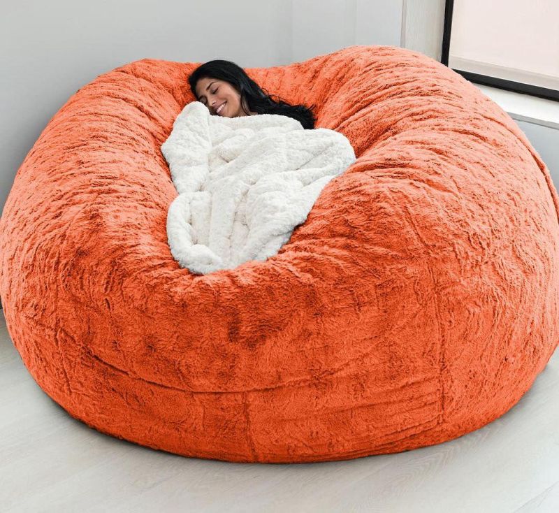 Extra Large 6FT 7FT Bean Bag Chair Soft Foam Stuffed with PV Fleece and Suede Fabric Sofas Lazy Sofa Bed No Foam Filling