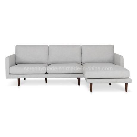 European Style Living Room Furniture L Shape Sofa Velvet Fabric Sofa