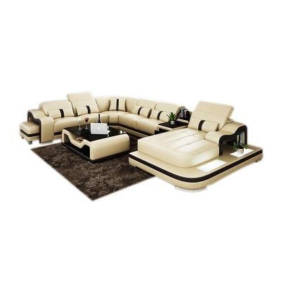Home Furniture U Shape Leather Corner Sofa