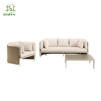 Aluminum Outdoor Rope Wooden Sofa