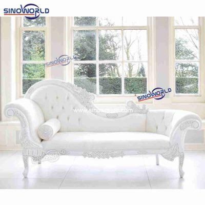French Classic Salon SPA Wood Leather Chaise Lounge Chair Sofa