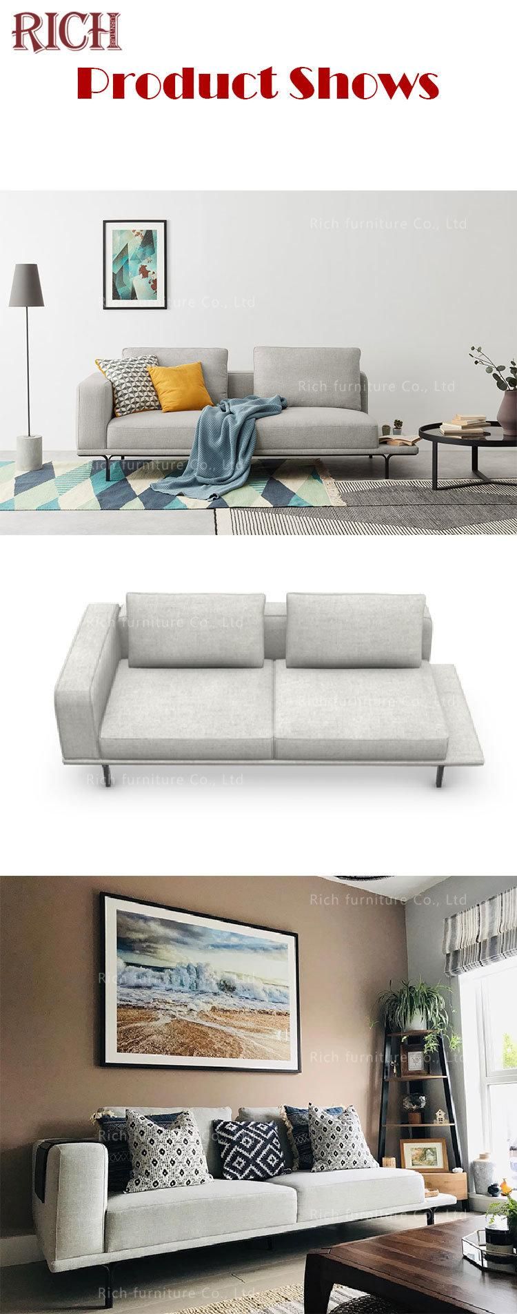 Leisure Couch Furniture Sofa Modern Fabric Lounge Chaise Sofa