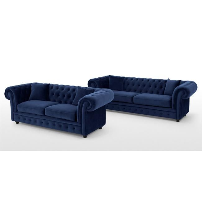Chesterfield 2 Seats Velvet Sofa
