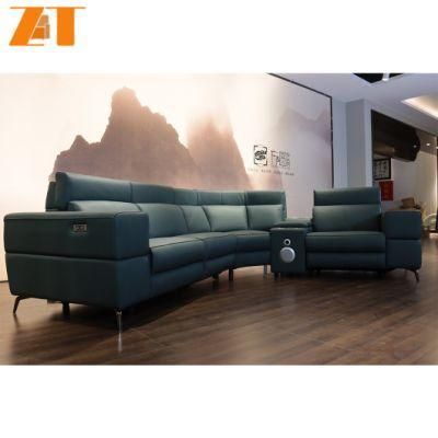 China Suppliers European Style Functional Power L Shape Genuine Leather Recliner Corner Sofa