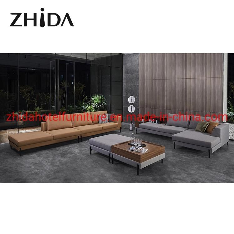 Customized 3-Seater Single Seat Solid Wood Leisure Armrest Fabric Sofa