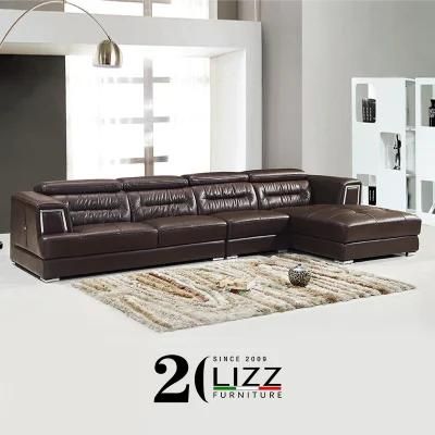 in Stock European Design Home Furniture Living Room Leather Metal Sofa