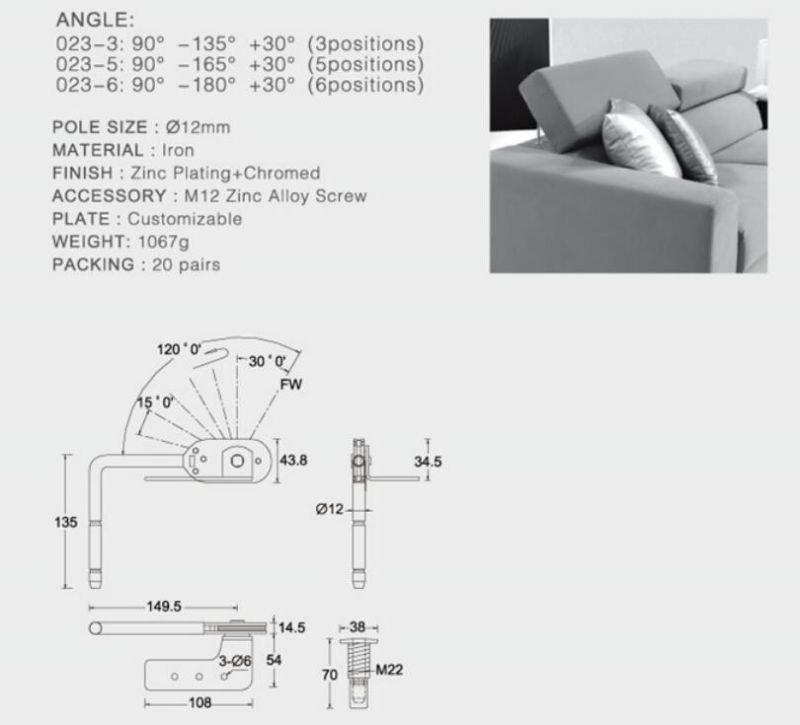 Furniture hinge sofa hardware removable hinge ratchet
