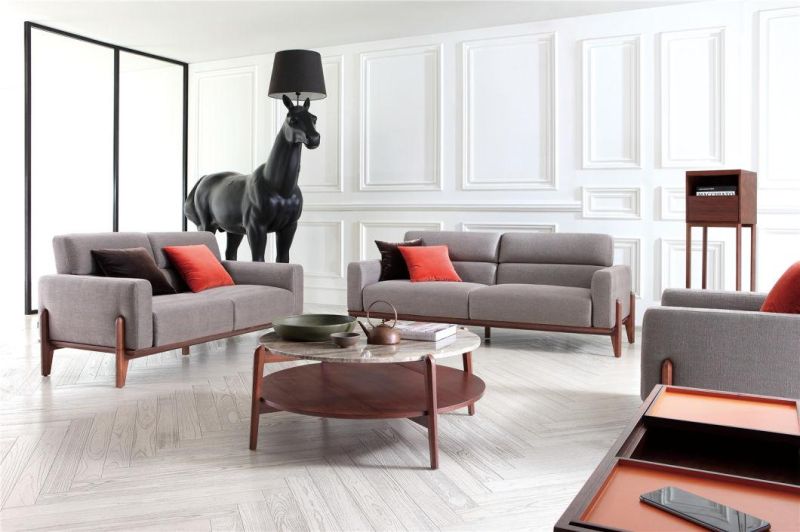 Living Room Villa Modern Wooden Legs Hotel Home Sofa