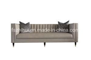Hotel Lobby Antique Leather Upholstered Couch Living Room Sofa Luxury