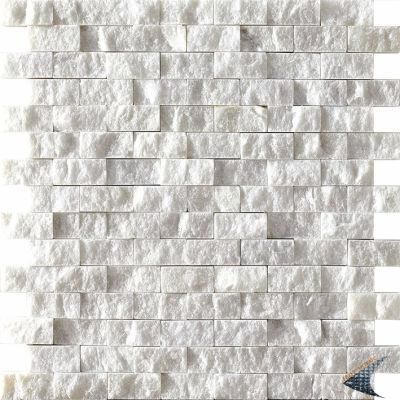 Chinese White Stone Mosaic, Natural Surface, Used for Sofa, TV Setting Wall