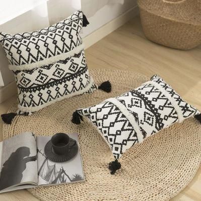 Black and White City Printed Tufted Pillowcase Waist Cushion for Living Room Chair Cushion Cover Sofa Pillowcase 30*50 45*45