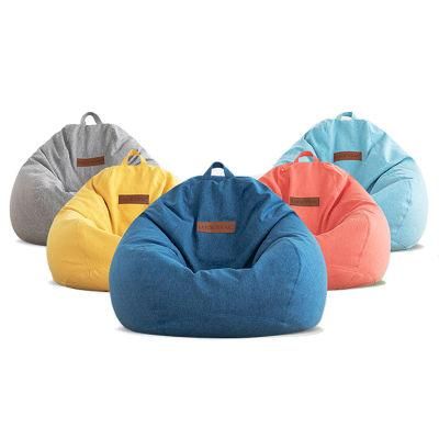 Lucysac S M L XL XXL Breath Linen Fabric Bin Bag Bedroom Furniture Modern Chair Living Room Lazy Sofa with Ottoman