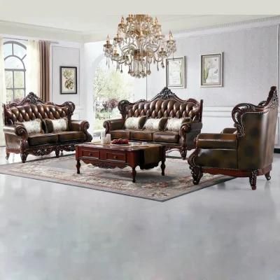Classical Leather Sofa in Optional Sofa Color and Seat
