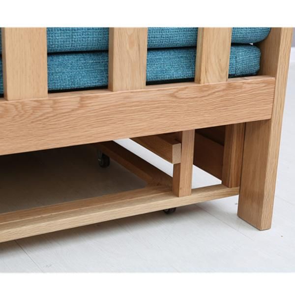 Modern and Simple Solid Wood Sofa Bed with Storage