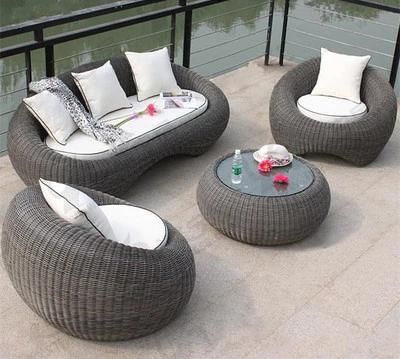 Rattan Chair Sofa Tea Table Combination Outdoor Sofa
