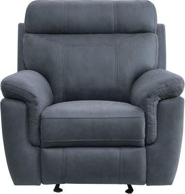 Home Furniture Fabric Functional Sofa Luxury Style Office Chair Blue Manual Recliner Sofa for Living Room Sofa