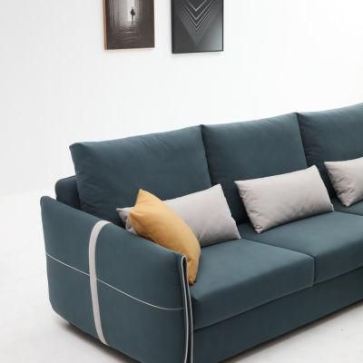 Livingroom Furniture Cloth Fabric Modern Home Sofa with Wood Frame, 3+1 Seaters