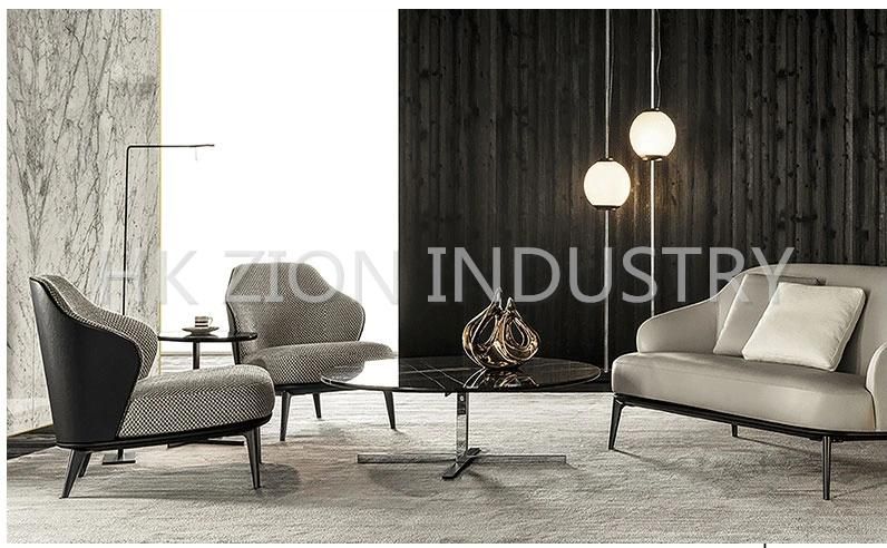 Nordic Style Modern Leather Single Sofa Chair Wooden Sofa Manufacturers Furnitures House Sofa Set Luxury Lounge Sofa Reception Chair Negotiate Chair Sofa