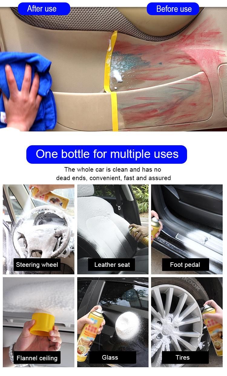 Portable Home Multifunctional Sofa Car Interior Foam Cleaner 650ml Car Cleaner Fast Speed Foam