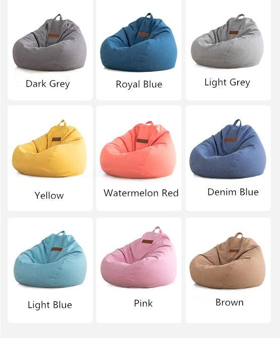 European Design Living Room Personal Tear Drop Bean Bag Skin Fabric Faux Linen Pear Shape Bean Bag Chair Cover Modern Sofa Bed