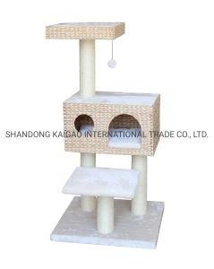 Natural Cat Tree with Extra Large Cave and Sofa