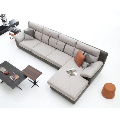 Livingroom Furniture Cloth Fabric Italian Modern Home Sofa with Wood Frame, 3+1 Seaters