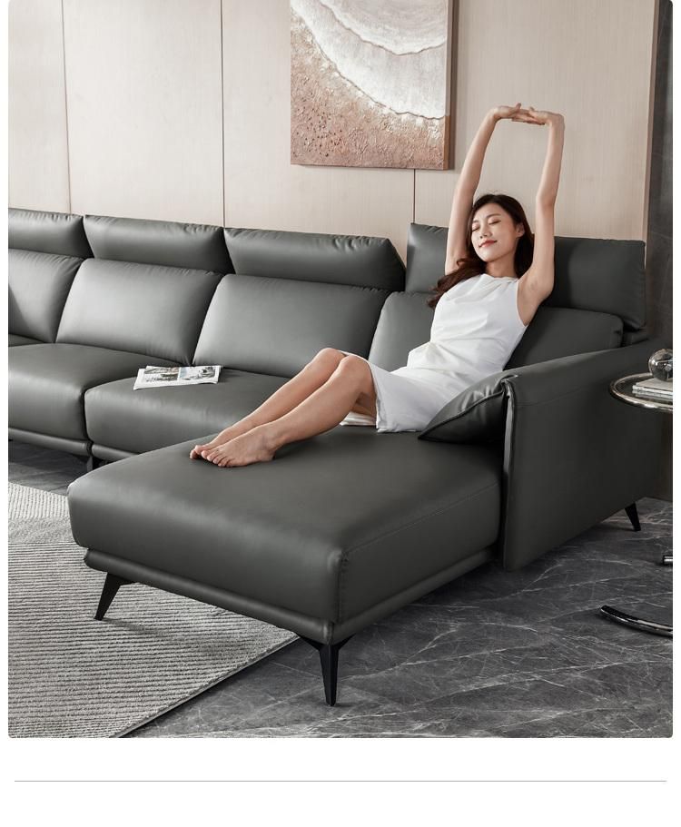 Linsy New European China Genuine Set Modern Leather Sofa S186-a