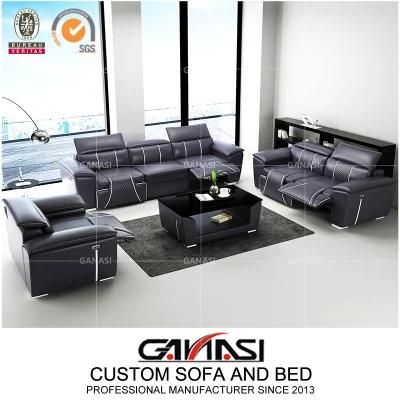 Modern Living Room Italian Leather Recliner Sofa with 6 Seaters