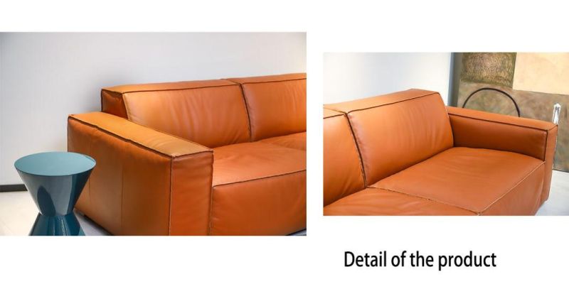 Modern Italian Style Home Furniture Real Genuine Leather Sofa Set Living Room Sofa GS9052