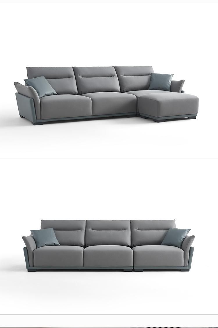 Good Service 7 European Home Living Room Set Furniture Genuine Leather Sofa Tbs060