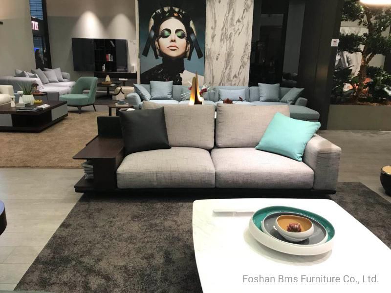 Wholesale Living Room Modern Home Furniture Apartment Mixed Leather and Fabric Sofas