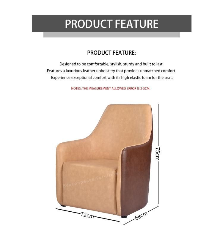Leisure Leather Single Sofa with New Design