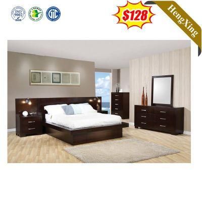 Modern Chinese Design Wooden Living Room Home Bedroom Furniture Set Melamine Sofa Double Bed for Hotel
