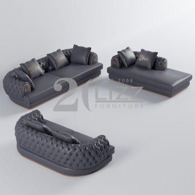 Factory Direct Sale European Chestfiled Couch Home Furniture Modern Italian Leather Sofa Set