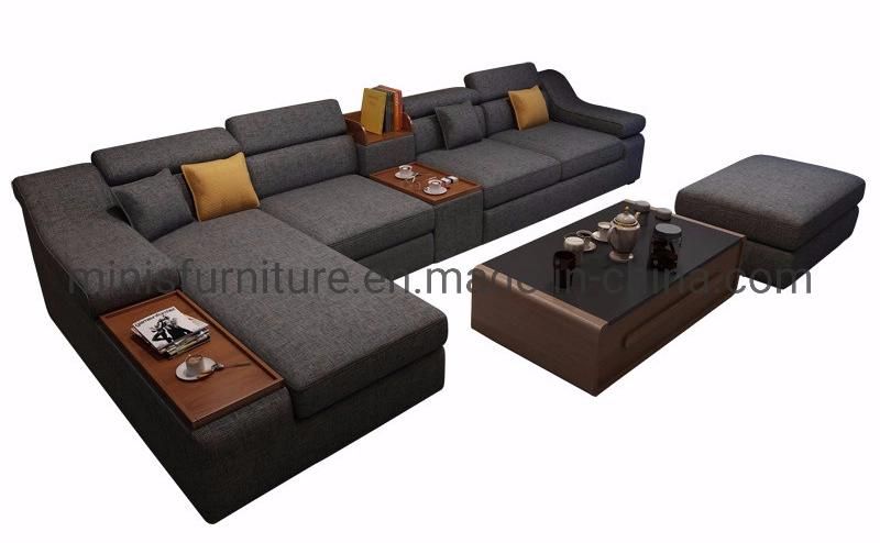 (MN-SF43) Factory Grey Fabric Living Room L-Shaped Sofa