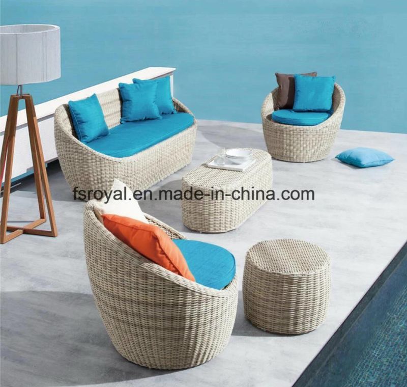 Modern Hotel Outdoor Garden Patio Home Livingroom Furniture Rattan Wicker Lounge Sets Leisure Chair Chinese Sofa Furniture with Coffee Table