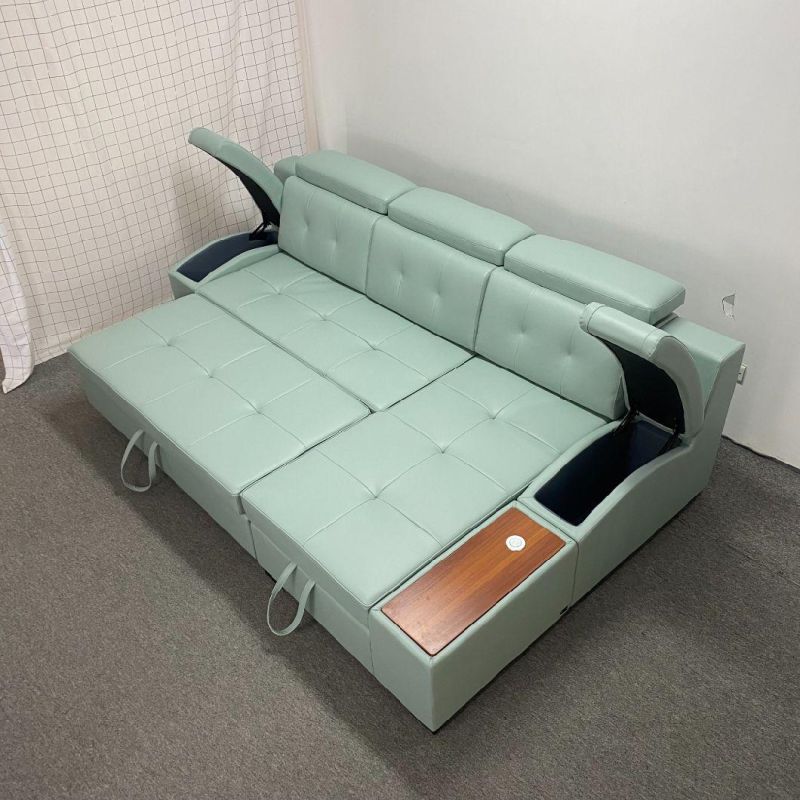Fabric Can Be Dismantled and Washed Three-Seat Sofa Bed