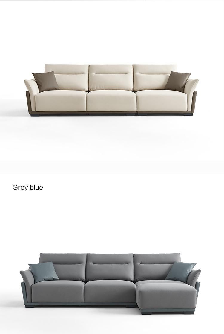 L-Shaped 7 Luxury Dubai Furniture Set Leather Sofa with High Quality Tbs060