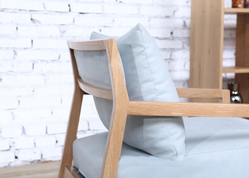 Solid Wood Lounge Chair Living Room Balcony Soft Bag Lounge Chair Single Sofa Chair 0090