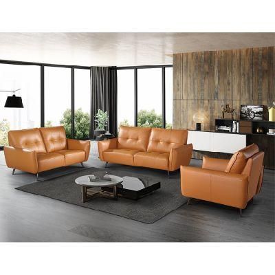 Sunlink Italian Modern Home Furniture Living Room Sectional Couch Wood Frame Leather Sofa